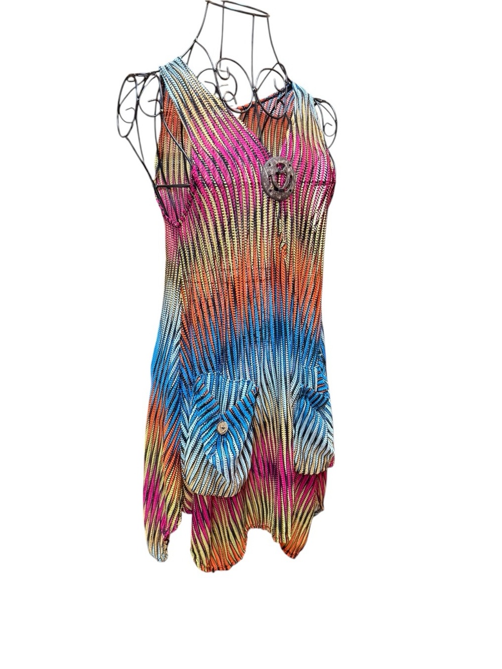 Paradise Colorful Gradient Sleeveless Swim Coverup Tunic - Picture 2 of 9